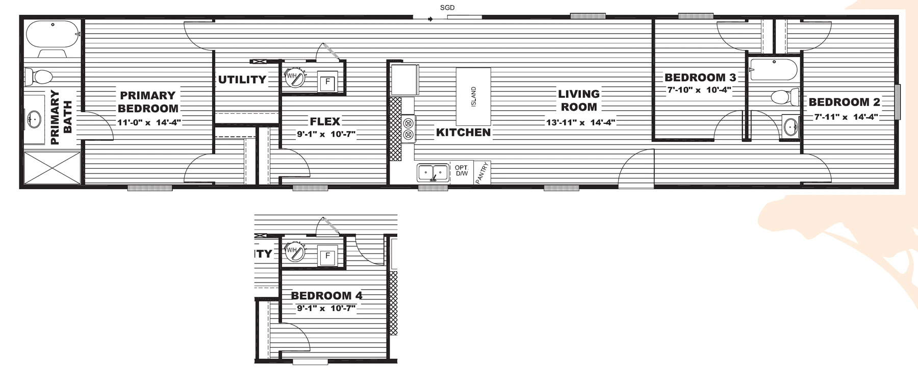 Origin Series / ASPEN floor plan, drawn by Clayton