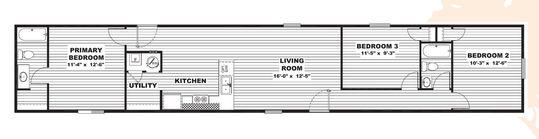 Origin Series / MAGNOLIA floor plan, drawn by Clayton