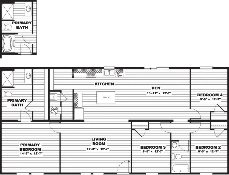Origin Series / OAK floor plan, drawn by Clayton
