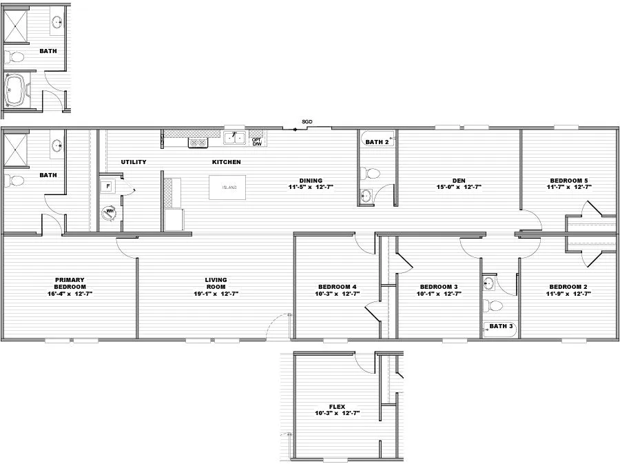Origin Series / REDWOOD floor plan, drawn by Clayton