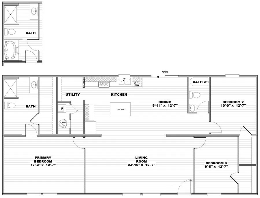 Origin Series / SPRUCE floor plan, drawn by Clayton