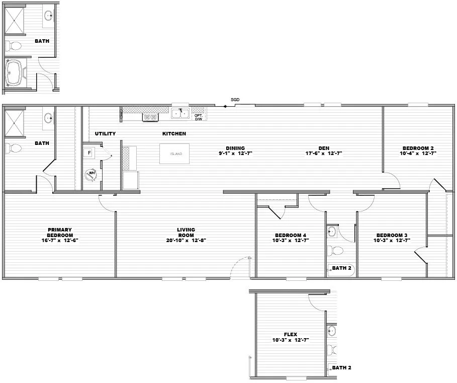 Origin Series / SYCAMORE floor plan, drawn by Clayton