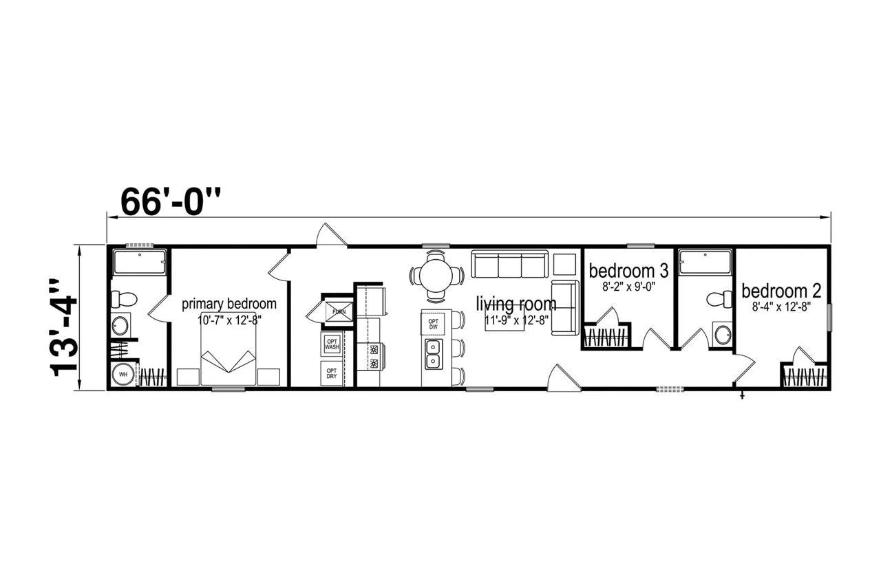 Prime 1466H32P01 042 floor plan, drawn by Champion Homes