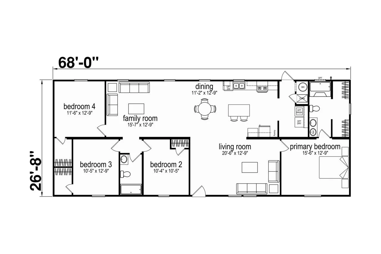 Prime Grand 043 floor plan, drawn by Champion Homes