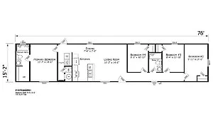Prime Series / 1676H42P01 floor plan, drawn by Champion Homes