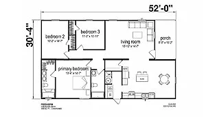 Prime Series / 3252H32P06 floor plan, drawn by Champion Homes