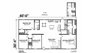 Prime Series / 3260H42P03 floor plan, drawn by Champion Homes