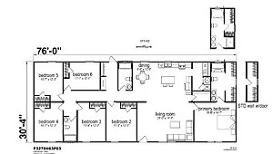Prime Series / 3276H63P03 floor plan, drawn by Champion Homes