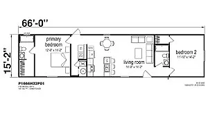 Prime Series / Edmonson 1666H22P01 floor plan, drawn by Champion Homes