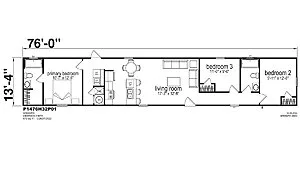 Prime Series / Summit 1476H32P01 floor plan, drawn by Champion Homes