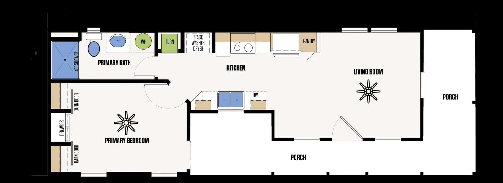The Alamo floor plan, drawn by Marathon Homes