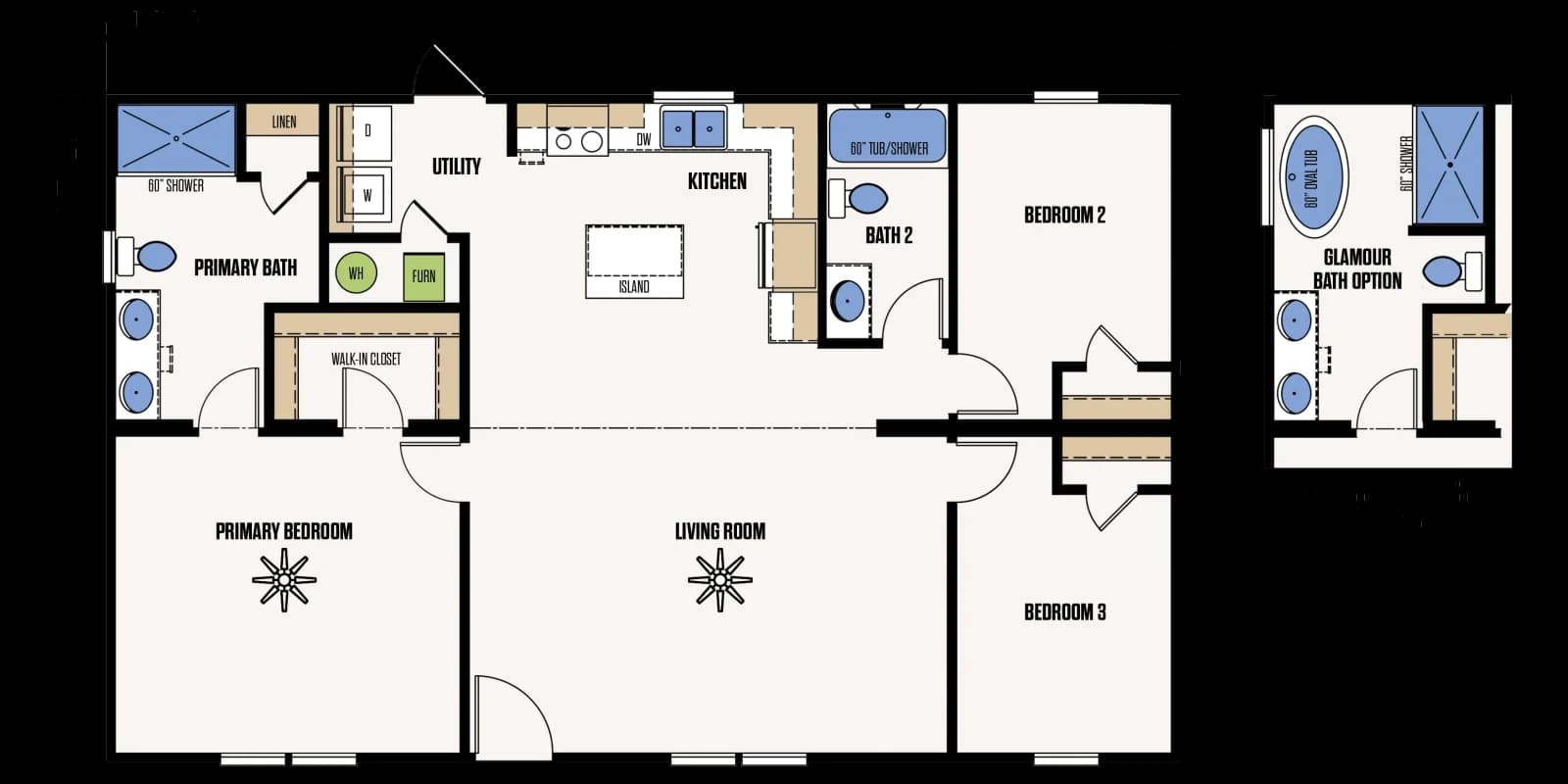 The Archer floor plan, drawn by Marathon Homes