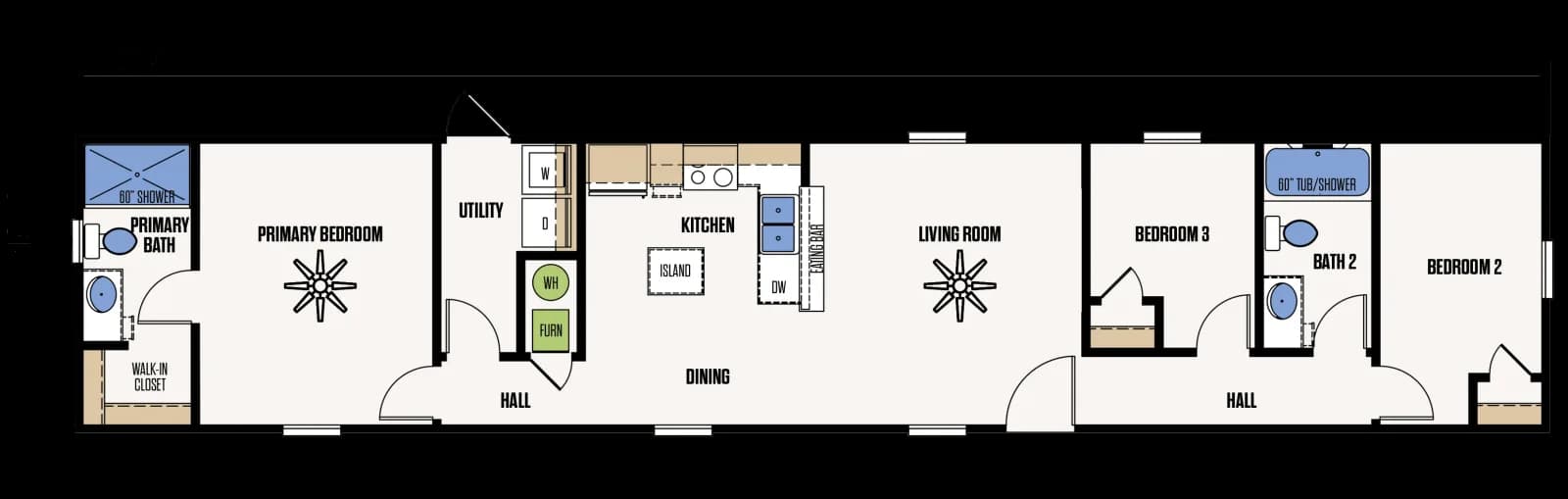 The Beaumont floor plan, drawn by Marathon Homes