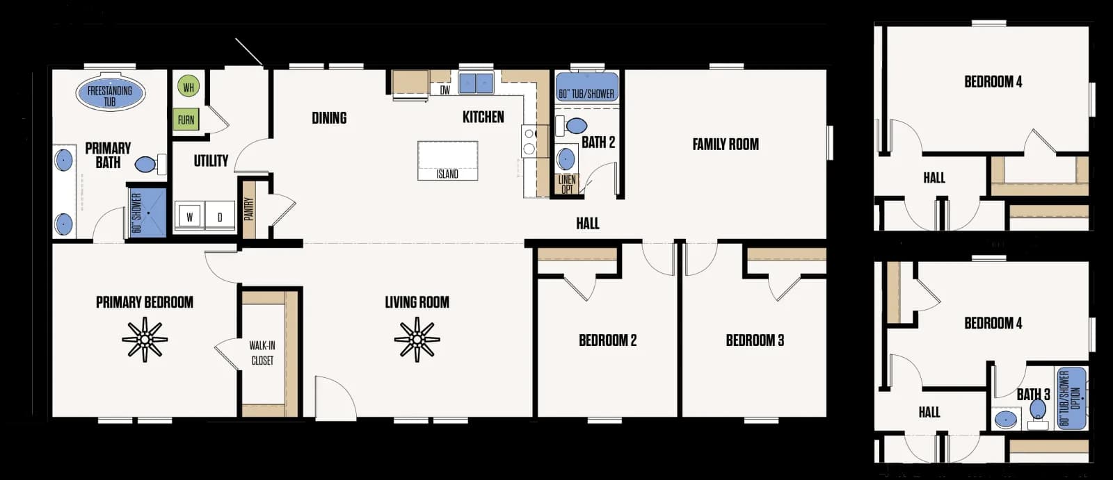 The Coleman floor plan, drawn by Marathon Homes