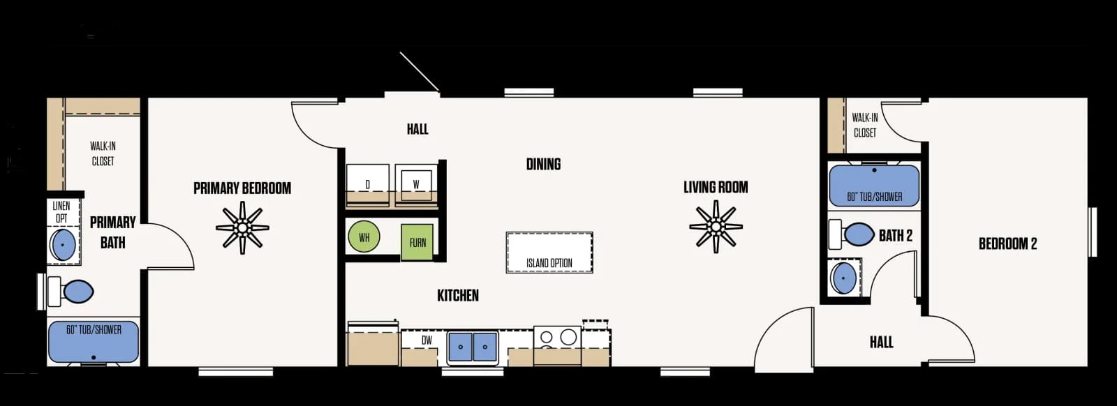 The Conroe floor plan, drawn by Marathon Homes
