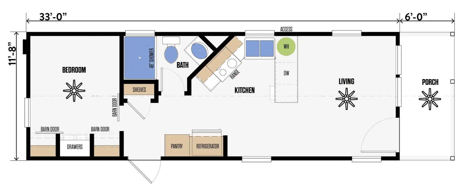 The Darrell floor plan, drawn by Marathon Homes