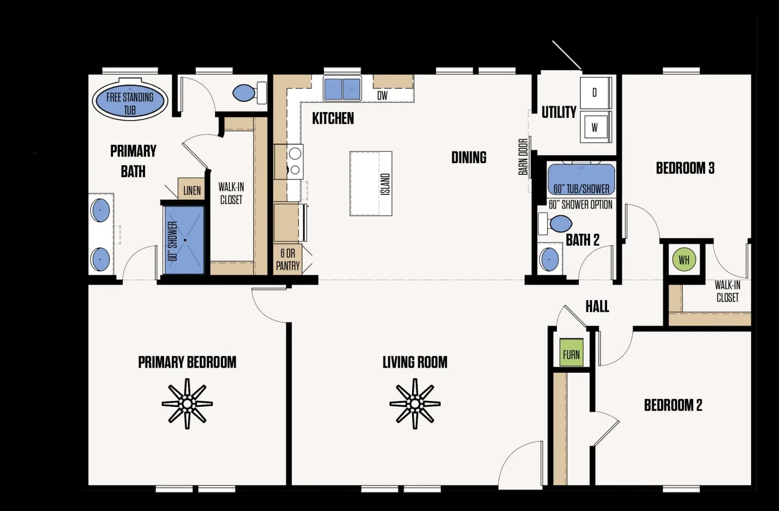 The Jasper floor plan, drawn by Marathon Homes
