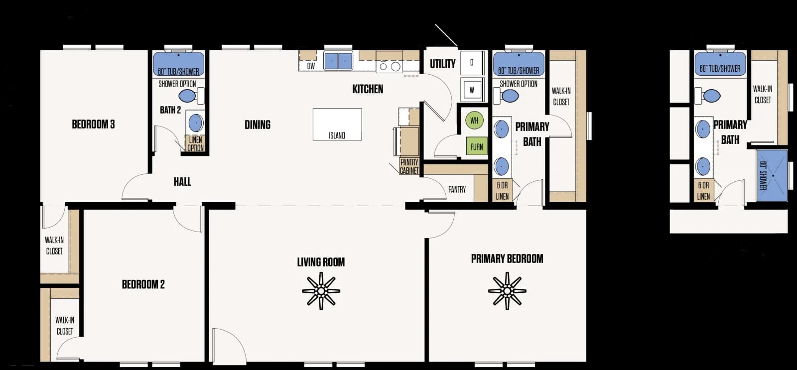 The Kendall floor plan, drawn by Marathon Homes