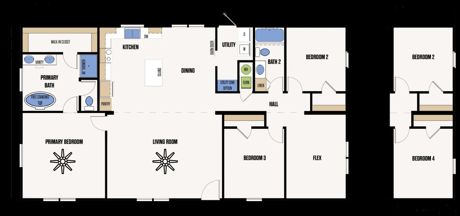 The Liberty floor plan, drawn by Marathon Homes