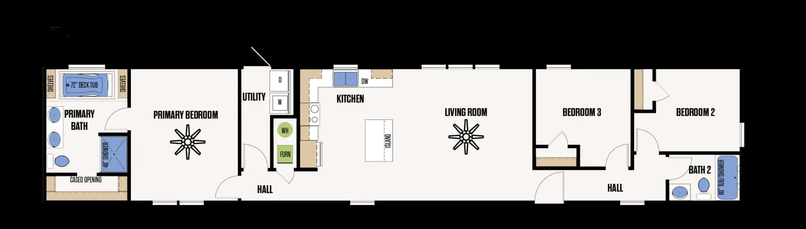 The Mesquite floor plan, drawn by Marathon Homes
