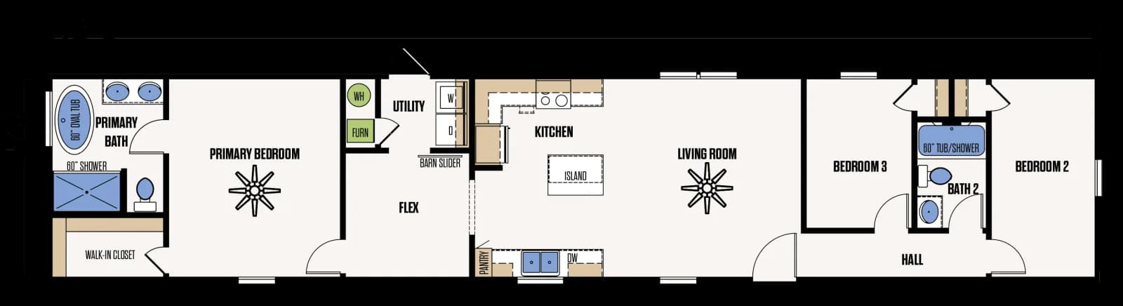 The Pearland floor plan, drawn by Marathon Homes
