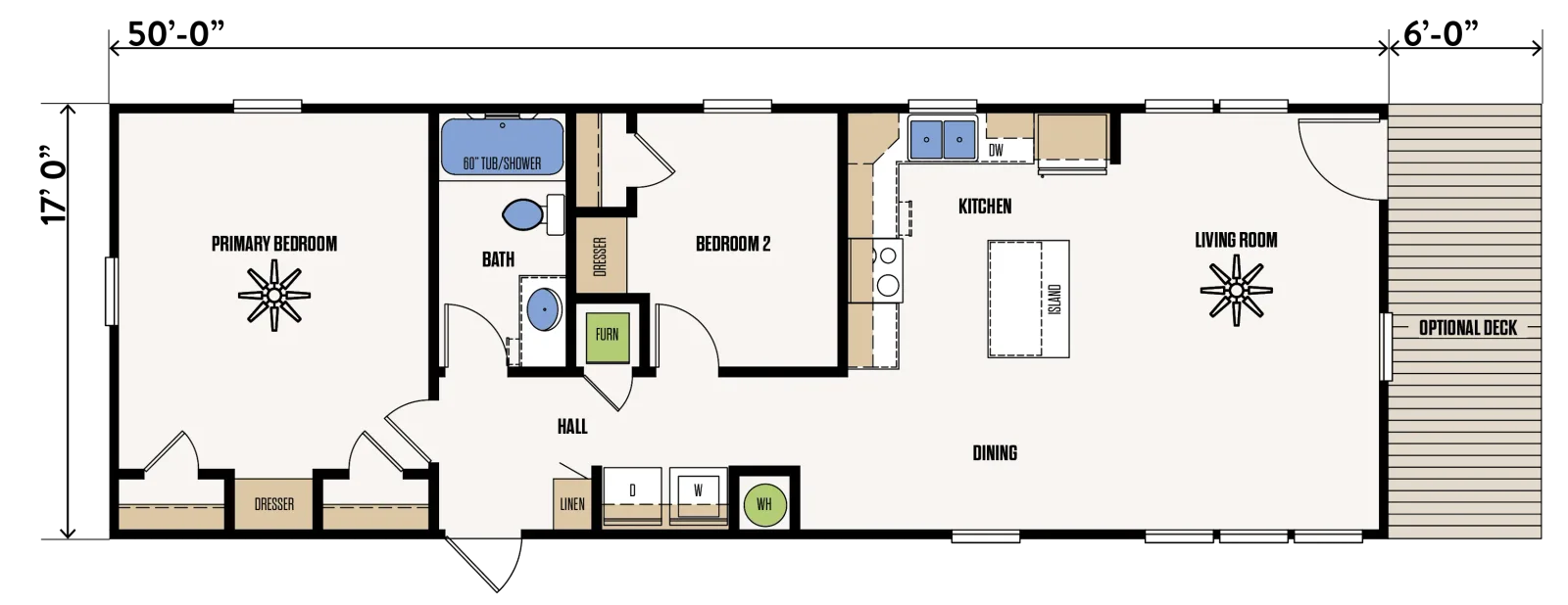 The Ranger floor plan, drawn by Marathon Homes