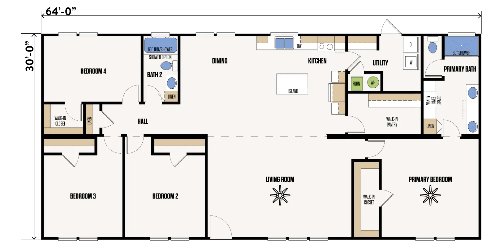 The Sterling floor plan, drawn by Marathon Homes