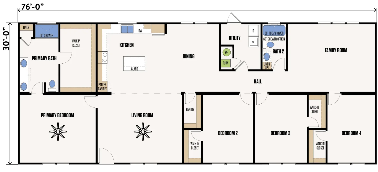 The Swisher floor plan, drawn by Marathon Homes